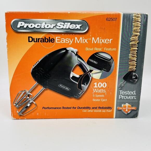 Proctor Silex 62507 5 Speed Hand Mixer - Black. New In Open Box. - Picture 9 of 9